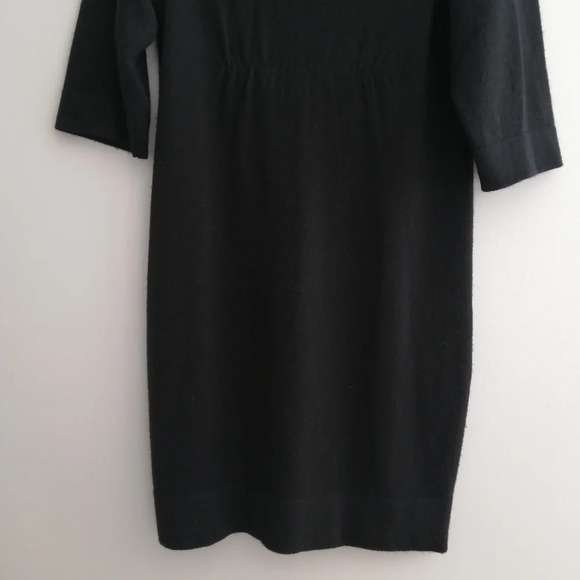 Vince 100% Cashmere Black Sweater Mini Dress with Mockneck and Ruched Front XS - Picture 8 of 17